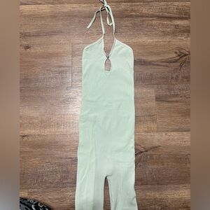 Mint Halter Keyhole Romper